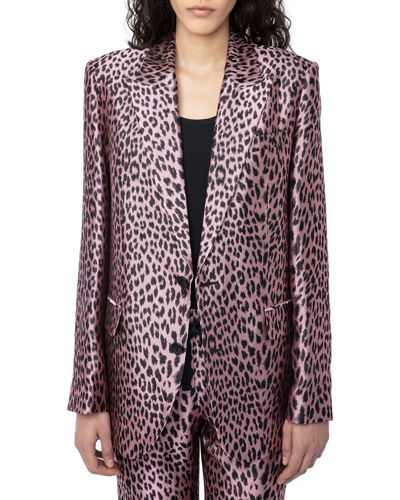 Zadig & Voltaire Zadig&voltaire Womens Rose Vegy Leopard-print Jacquard Woven Blazer