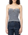 Zadig & Voltaire Twista Striped Crochet-knit Wool Top