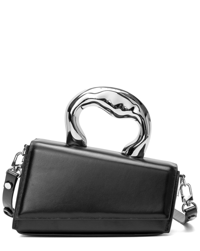 Tiffany & Fred Paris Smooth Leather Top Handle Crossbody In Black