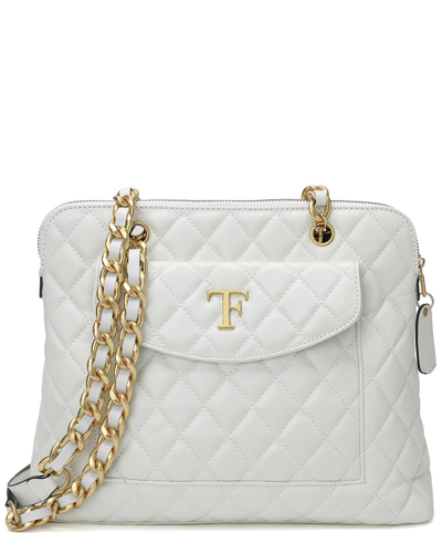 Tiffany & Fred Paris Quilted Leather Tote In White