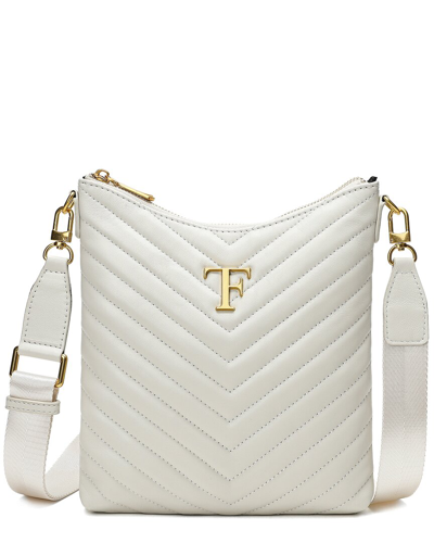 Tiffany & Fred Paris Quilted Leather Crossbody In White