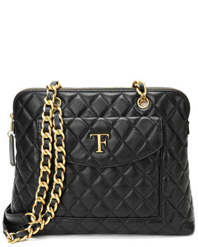 Tiffany & Fred Paris Quilted Leather Tote In Black