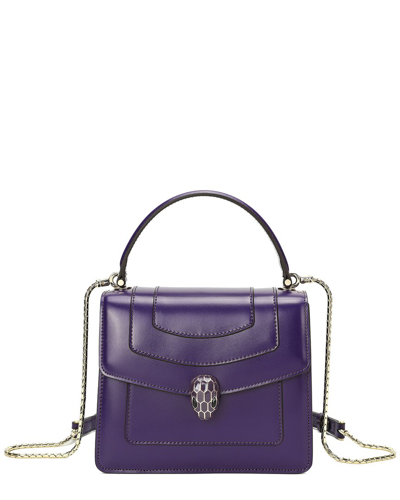 Tiffany & Fred Paris Smooth Leather Top Handle Shoulder Bag In Purple