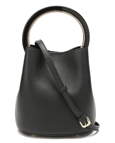 Tiffany & Fred Paris Top Grain Leather Top Handle Bag In Black