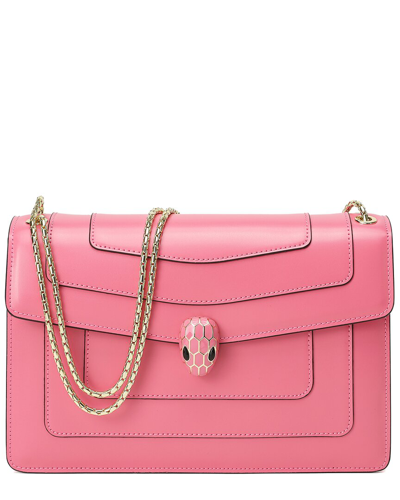 Tiffany & Fred Paris Smooth Leather Foldover Shoulder Bag In Pink