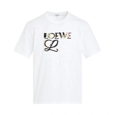 Loewe Embroidered Blurred Logo T-shirt In White