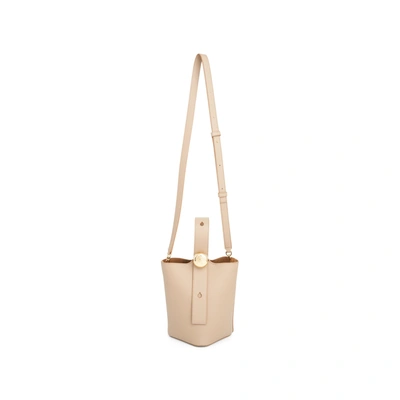 Loewe Womens Sand Pebble Mini Leather Bucket Bag