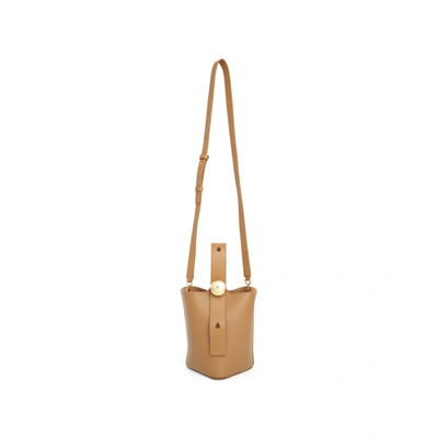 Loewe Mini Pebble Bucket Bag In Brown