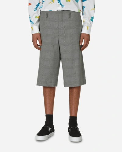 Comme Des Garçons Homme Deux Plaid-check Wool Shorts In Black