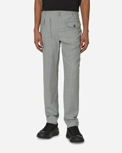 Comme Des Garçons Homme Deux Deconstructed Checked Wool Trousers In Grey