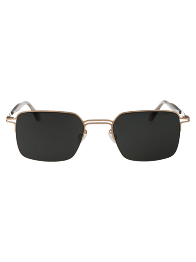 Mykita Alcott Sunglasses In 291 Champagne Gold Dark Grey Solid