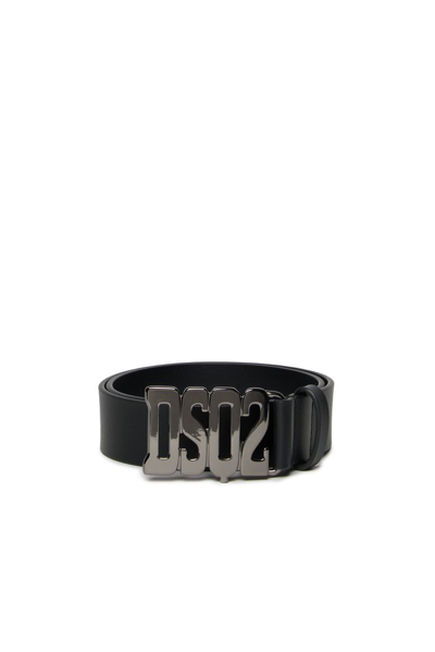 Dsquared2 Kids Logo Buckled Belt In Black