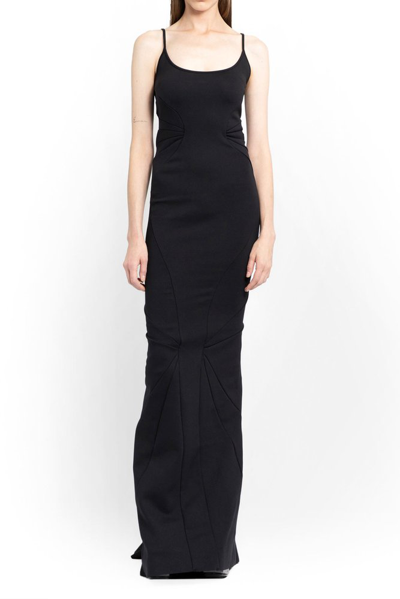 Rick Owens Lilies Sleeveless Stretched Maxi Dress In Black