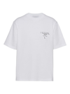 Prada Mens White Logo-print Dropped-shoulder Cotton-jersey T-shirt Xl In White