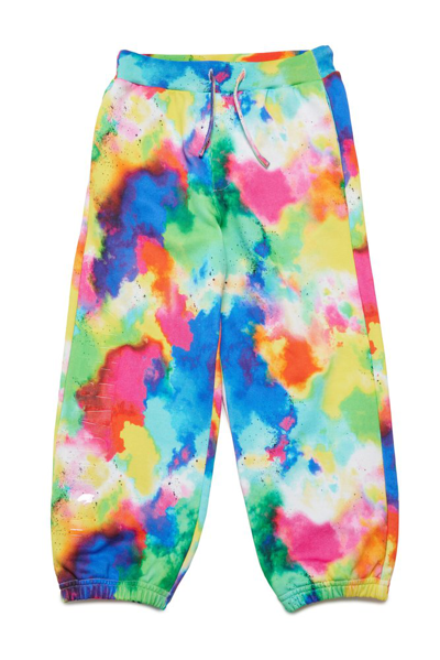 Dsquared2 Kids' Painterly-print Cotton Trousers In Multi