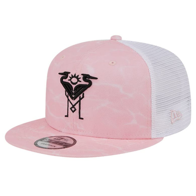 New Era Pink Inter Miami Cf Flow 9fifty Trucker Snapback Hat