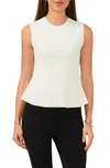 Halogen Sleeveless Peplum Sweater In Bright White