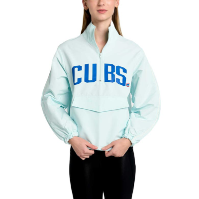Lusso Light Blue Chicago Cubs Parker Half-zip Jacket