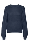 Vero Moda Crewneck Sweater In Navy Blazer