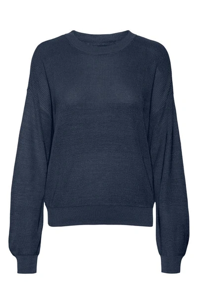 Vero Moda Crewneck Jumper In Navy Blazer