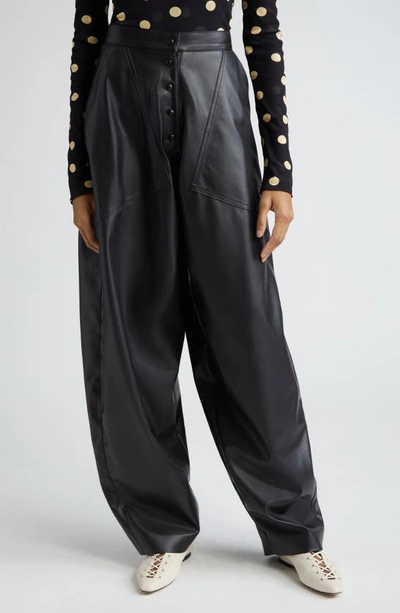 STELLA MCCARTNEY FAUX LEATHER BALLOON LEG PANTS