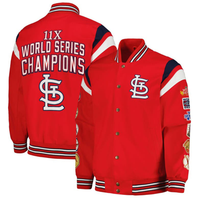 G-iii Sports By Carl Banks Red St. Louis Cardinals Quick Full-snap Varsity Jacket