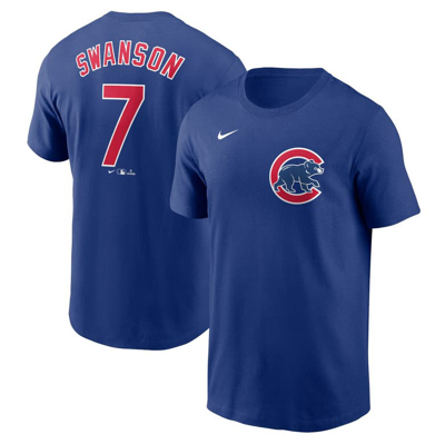 Nike Dansby Swanson Chicago Cubs Fuse  Men's Mlb T-shirt In Blue