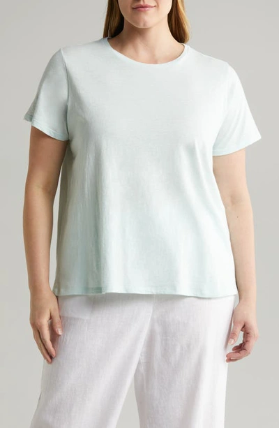 Eileen Fisher Crewneck Organic Cotton T-shirt In Clear Water