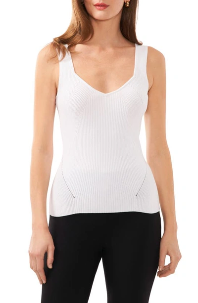 Halogen Traveling Rib Sweater Tank In Bright White