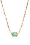 Kendra Scott Elisa Mini Pendant Necklace In Gold Mint Magnesite