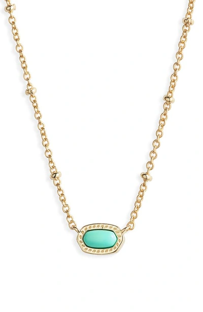 Kendra Scott Elisa Mini Pendant Necklace In Gold Mint Magnesite