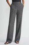 LAFAYETTE 148 GATES BASKETWEAVE STRAIGHT LEG MARLED LINEN TROUSERS