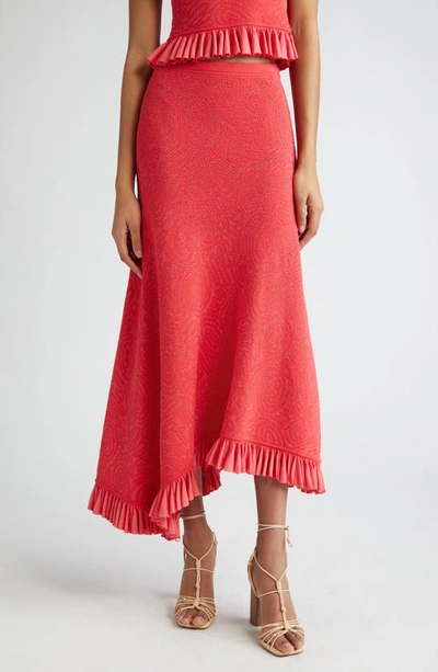 ULLA JOHNSON JOSEPHINE EYELET RUFFLE MAXI SKIRT