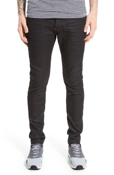 G-star Raw 'revend' Skinny Fit Coated Jeans In 3d Dark Aged Black