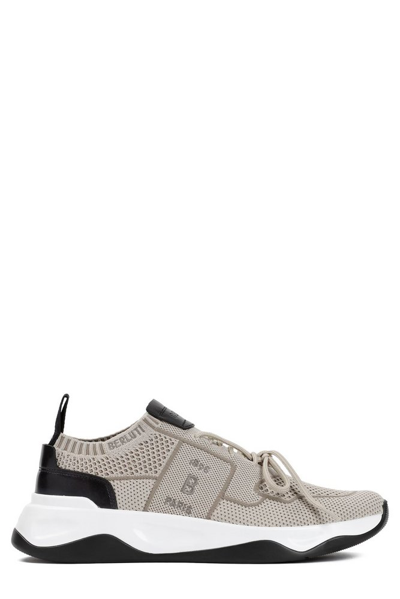Berluti Logo Embroidered Meshed Sneakers In Beige
