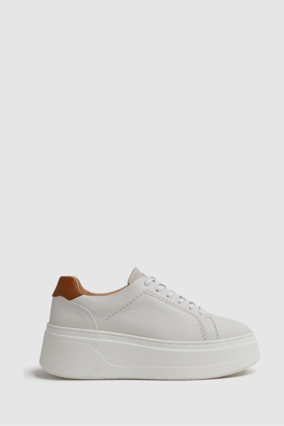 Reiss Connie - White Chunky Leather Trainers, Uk 3 Eu 36