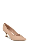 Nine West Ariella Pointed Toe Pump In Beige Smooth