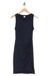 Melrose And Market Leith Ruched Body-con Sleeveless Dress In Navy Blazer