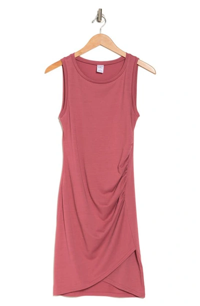 Melrose And Market Leith Ruched Body-con Sleeveless Dress In Pink Mauve