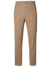 Brian Dales Brown Linen Blend Trousers In Brown