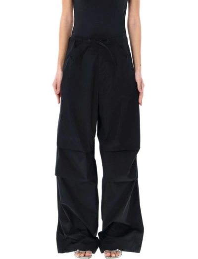 Darkpark Daisy Japanese High Twisted Twill Pants In Black
