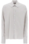 Dolce & Gabbana Camicia Oversize In Popeline A Righe In Multicolor