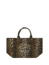 Ganni Shopper Xxl Print In Leopard