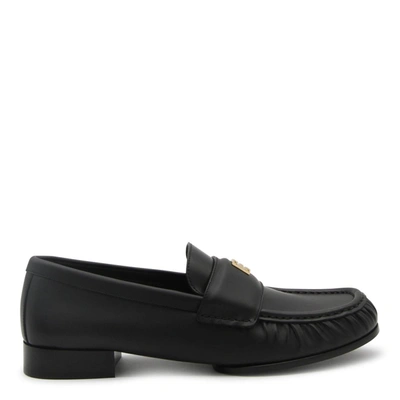 Givenchy Lambskin Leather Logo Loafers In Black