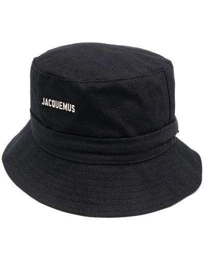 Jacquemus Le Bob Gadjo Cotton Hat In Black