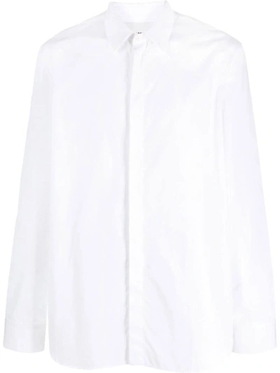 Jil Sander Long-sleeved Poplin Shirt In White