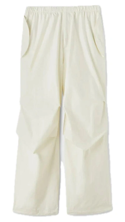 Jil Sander Trousers With Knee Pleat In Ivory