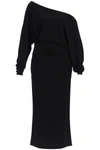 Khaite Maxi Abito Off Shoulder Asimmetrico In Black