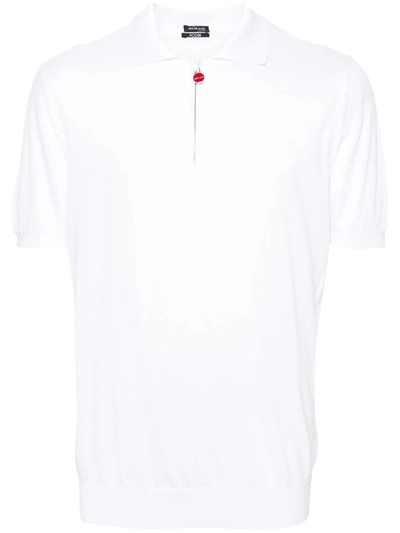 Kiton Fine-knit Polo Shirt In White