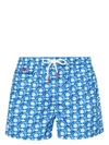 KITON KITON SWIM SHORTS WITH FISH PRINT